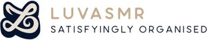 Logo of Luvasmr featuring the tagline 'Satisfyingly Organised,' highlighting organization and ASMR themes.