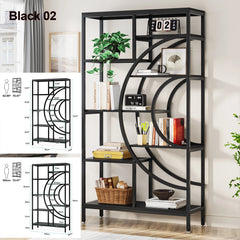 5-Tier Industrial Freestanding Etagere Bookcase