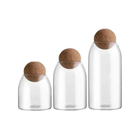Clear Glass Storage Jar with Cork Lid Airtight Canister - Luvasmr