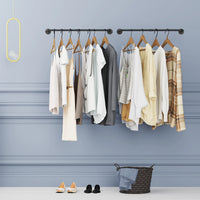 Wall Mounted Industrial Pipe Clothes Rail Rack Pack of 2 - Luvasmr