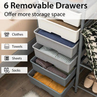3-Tier Clothes Rails Stand Garment Coat Rack with 6 Storage Drawers - Luvasmr