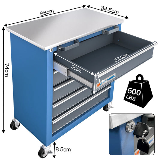 5-Drawer Tool Chest Cabinet with Key Locking System