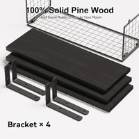 Wall Shelves Floating Mounted Wooden Storage Rack 4-Piece Set - Luvasmr