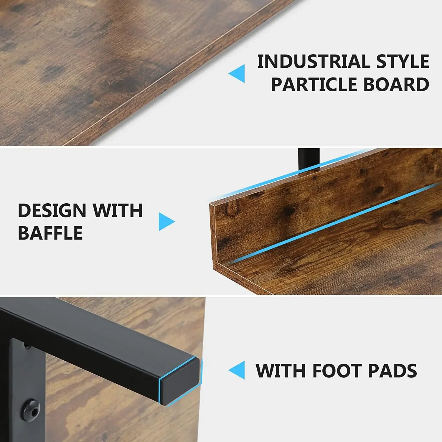 5-Tier Industrial Standing Bookshelf with Iron Pipe Frame - Luvasmr