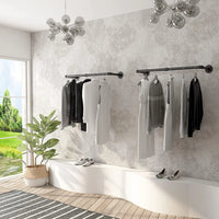 Wall Mounted Industrial Pipe Clothes Rail Rack Pack of 2 - Luvasmr