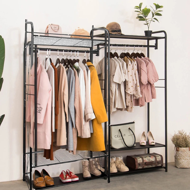 Heavy Duty Metal Clothes Rack with Shelves - Luvasmr