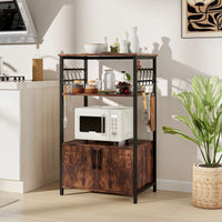 3-Tier Industrial Kitchen Bakers Rack with Cabinet - Luvasmr