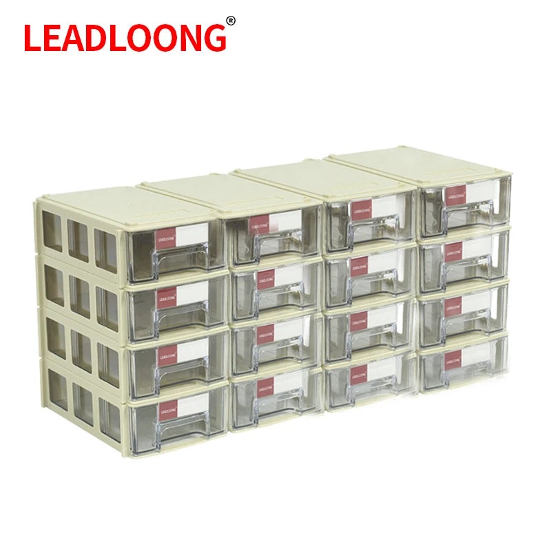 Stackable mini storage bins in compact design for organized small item storage, featuring durable materials.
