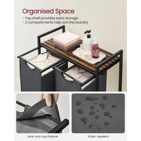 2-Compartment Laundry Basket with Pull-Out Removable Bags - Luvasmr