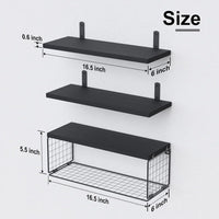 Wall Shelves Floating Mounted Wooden Storage Rack 4-Piece Set - Luvasmr