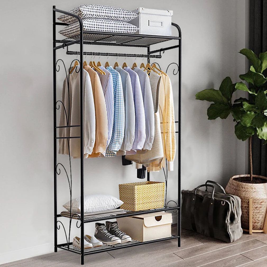 Heavy Duty Metal Clothes Rack with Shelves - Luvasmr