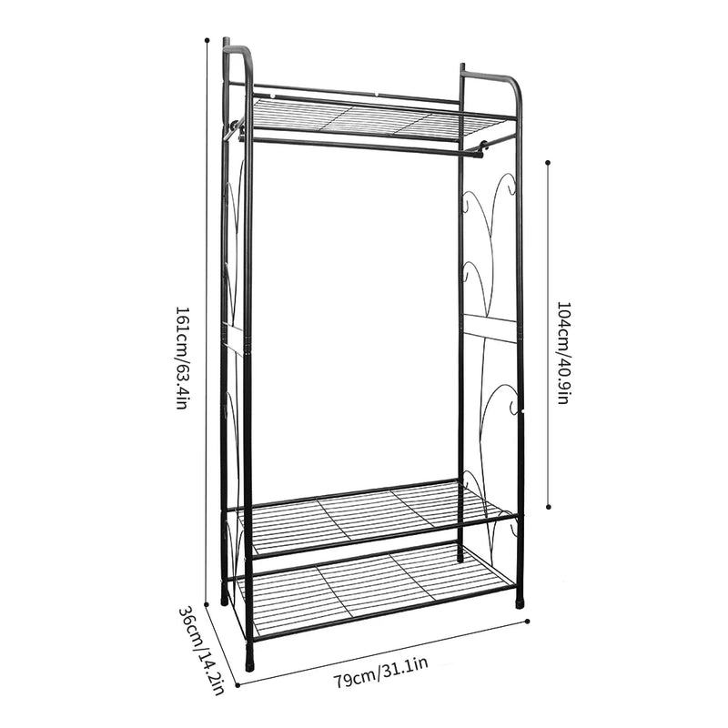 Heavy Duty Metal Clothes Rack with Shelves - Luvasmr