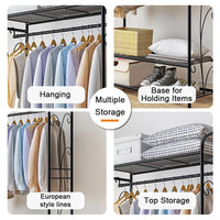 Heavy Duty Metal Clothes Rack with Shelves - Luvasmr