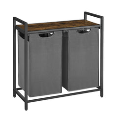 2-Compartment Laundry Basket with Pull-Out Removable Bags