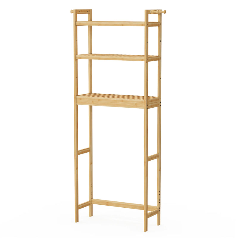 Bamboo Bathroom Finishing Rack with Adjustable Shelves - Luvasmr