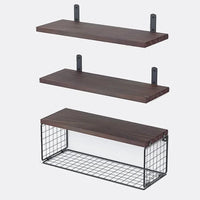 Wall Shelves Floating Mounted Wooden Storage Rack 4-Piece Set - Luvasmr