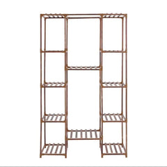 Brown Multi-Tier Wood Plant Stand Flower Display Shelf