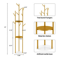 Heavy Duty Gold Metal Marble Coat Rack Stand - Luvasmr