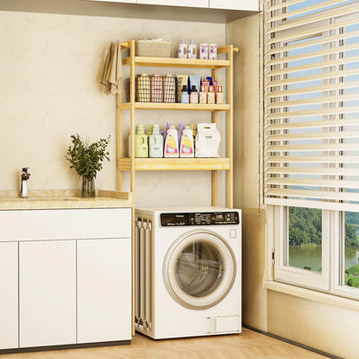 Bamboo Bathroom Finishing Rack with Adjustable Shelves - Luvasmr