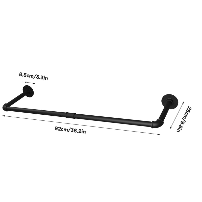 Wall Mounted Industrial Pipe Clothes Rail Rack Pack of 2 - Luvasmr