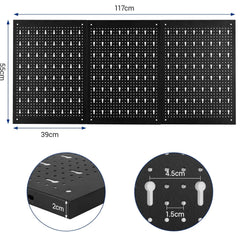 Metal Pegboard Wall Organiser with Hooks