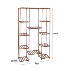 Brown Multi-Tier Wood Plant Stand Flower Display Shelf