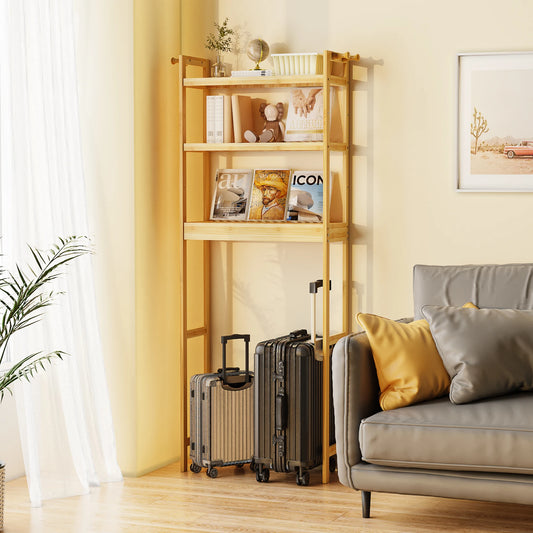 Bamboo Bathroom Finishing Rack with Adjustable Shelves