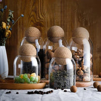 Clear Glass Storage Jar with Cork Lid Airtight Canister - Luvasmr