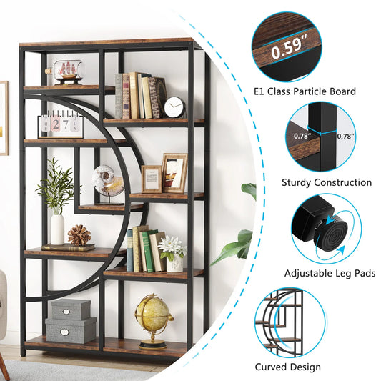 5-Tier Industrial Freestanding Etagere Bookcase
