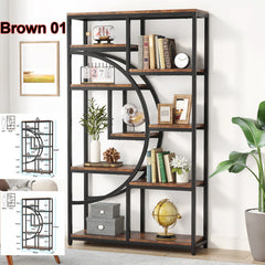 5-Tier Industrial Freestanding Etagere Bookcase