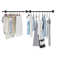 Wall Mounted Industrial Pipe Clothes Rail Rack Pack of 2 - Luvasmr