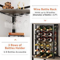 4-Tier Corner Wine Rack with Glass Holder and Storage Shelves - Luvasmr