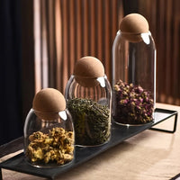 3-Piece Glass Storage Jar Set with Ball Cork Lids - Luvasmr