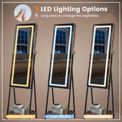 LED Jewellery Mirror Cabinet with Lockable Armoire