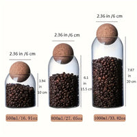 3-Piece Glass Storage Jar Set with Ball Cork Lids - Luvasmr