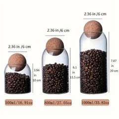 3-Piece Glass Storage Jar Set with Ball Cork Lids