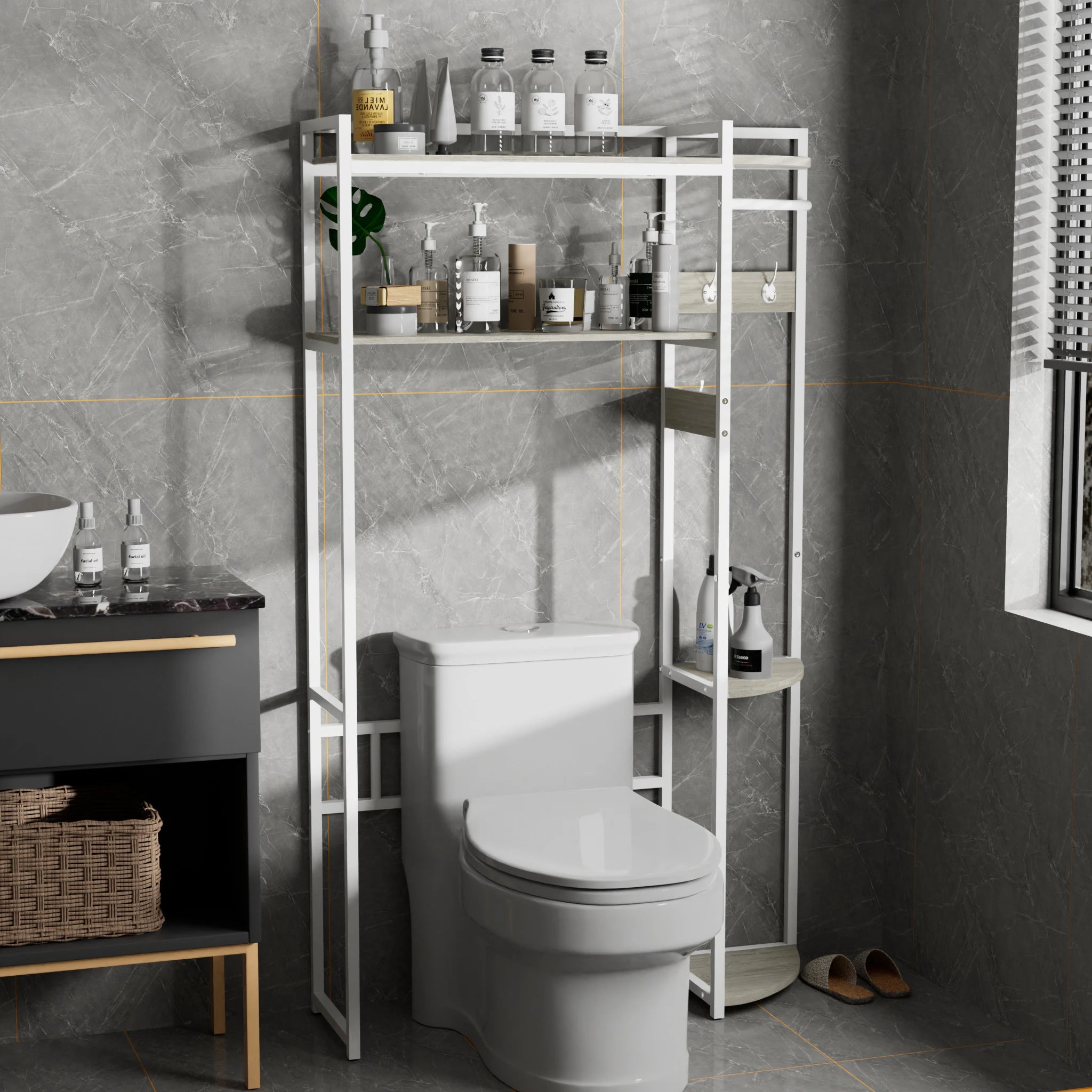 Over Toilet and Washing Machine Storage Rack Organiser - Luvasmr