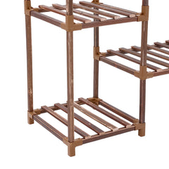 Brown Multi-Tier Wood Plant Stand Flower Display Shelf