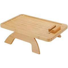 Bamboo Sofa Tray Table with Clip-On Side and Phone Holder
