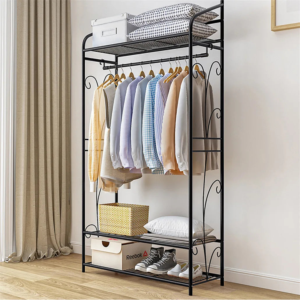 Heavy Duty Metal Clothes Rack with Shelves - Luvasmr