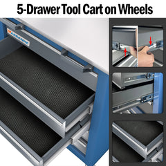 5-Drawer Tool Chest Cabinet with Key Locking System