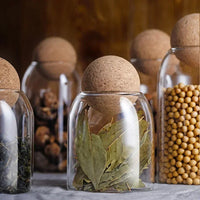 Clear Glass Storage Jar with Cork Lid Airtight Canister - Luvasmr