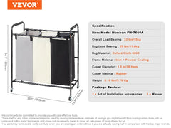 Rolling Laundry Sorter with Ironing Board