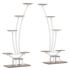 6-Tier Metal Plant Stand Pack of 2 with Hanging Hooks
