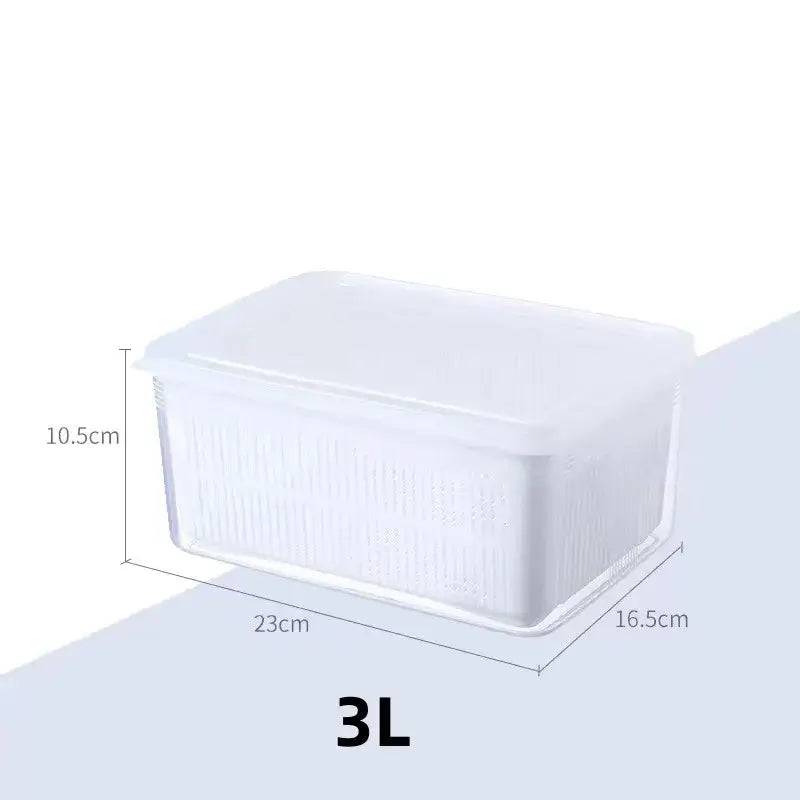 Refrigerator Organizer Fridge Storage Box Fresh Vegetable Fruit Boxes Drain Basket Storage Containers Pantry Kitchen Organizer |  | Luvasmr - Satisfyingly Organised