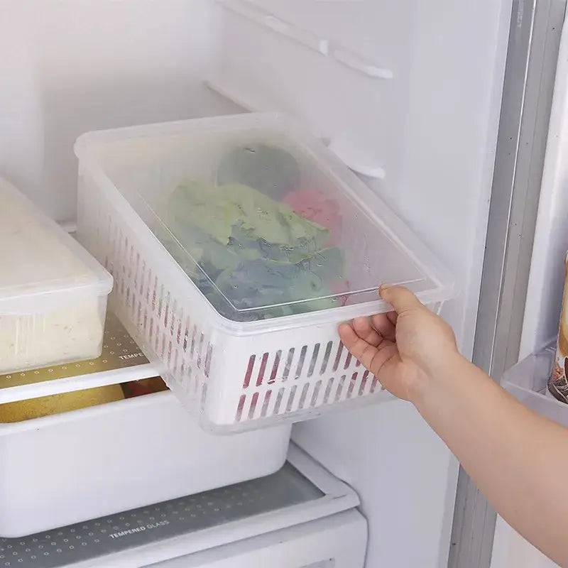 Refrigerator Organizer Fridge Storage Box Fresh Vegetable Fruit Boxes Drain Basket Storage Containers Pantry Kitchen Organizer |  | Luvasmr - Satisfyingly Organised