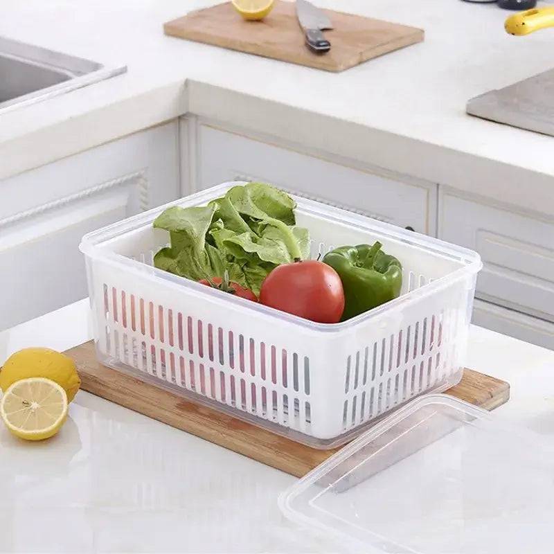 Refrigerator Organizer Fridge Storage Box Fresh Vegetable Fruit Boxes Drain Basket Storage Containers Pantry Kitchen Organizer |  | Luvasmr - Satisfyingly Organised