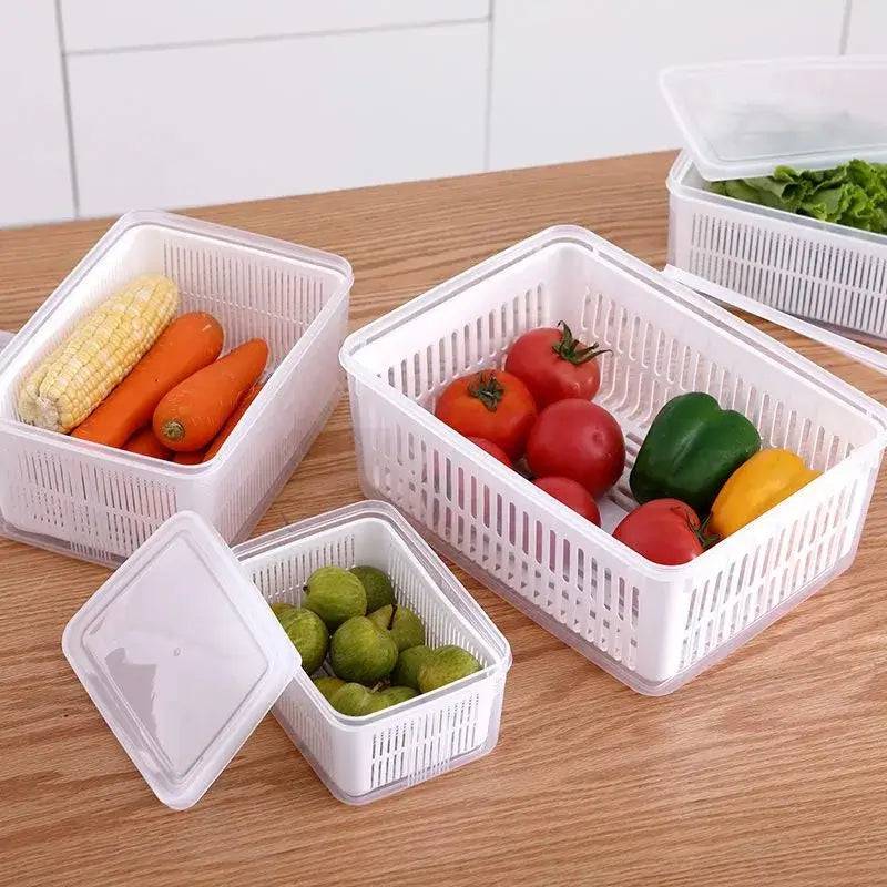 Refrigerator Organizer Fridge Storage Box Fresh Vegetable Fruit Boxes Drain Basket Storage Containers Pantry Kitchen Organizer |  | Luvasmr - Satisfyingly Organised