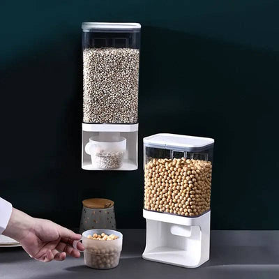 Cereal Dispenser Plastic Clear Wall Mounted Divided Rice Dry Food Container Storage Organizer for Home Kitchen |  | Luvasmr - Satisfyingly Organised