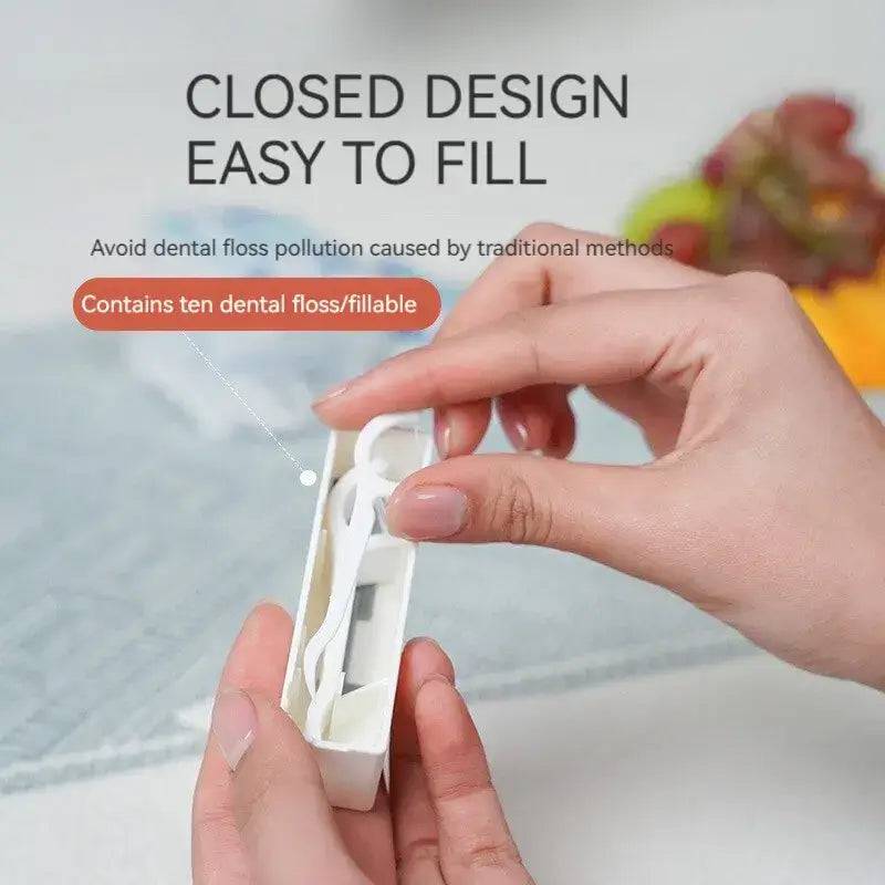 Portable 10 Automatic Dental Floss Boxes To Replace High Elasticity Dental Floss Sticks Portable Reusable |  | Luvasmr - Satisfyingly Organised